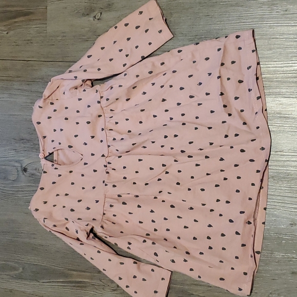 💚H&M | Long-Sleeved Spotted Cotton Dress for Infants | 9-12 Months | Pink Black - Picture 2 of 4